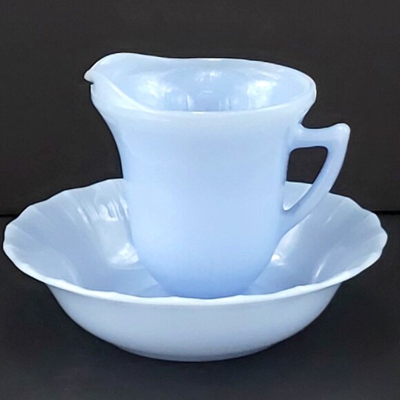 PYREX Other - PYREX Canada Delphite Baby Blue Creamer and Bowl-Mid Century-Rare!